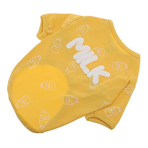 VANZACK 1個 犬の服 犬用冷却毛布 チワワ ペット 子犬シャツ 犬のおもちゃ わんわん 繁殖 ぬいぐるみ 衣服 犬のシャツ 犬用シャツ 犬服 コットン Yellow