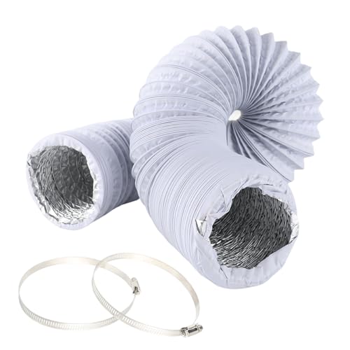 Abluftschlauch 150mm, Abluftschlauch Klimagerät, 3 Meters Lüftungsschlauch mit 2 Schlauchschelle für Mobile Klimaanlage, Trockner,...