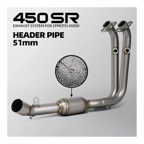 Tubo de escape medio de 51mm para CFMOTO 450SR y 450NK 2022-2025 6
