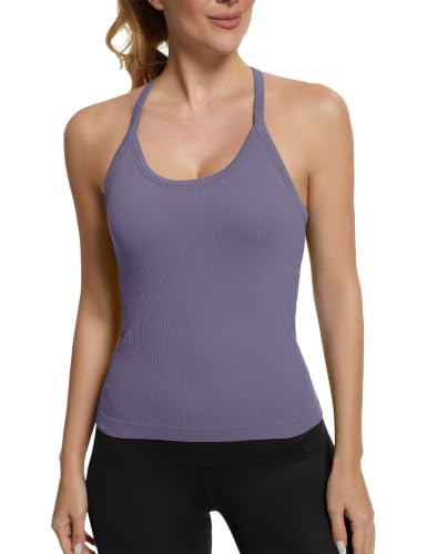 Image of MathCat Seamless Workout Tank Tops with Built in Bra