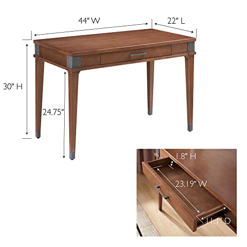 Image of Leick Home 84401 Leick Home Laptop Desk with Drawer in Aged Barrel 1 Drawer in Aged Barrel