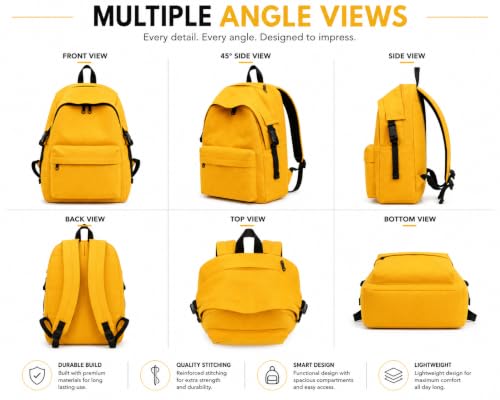 Image of School Backpack for Teen Girls, Boys Waterproof High School Backpack for Student Bookbag College Backpack for Women Men Casual Daypack Travel Aesthetic Backpacks Black
