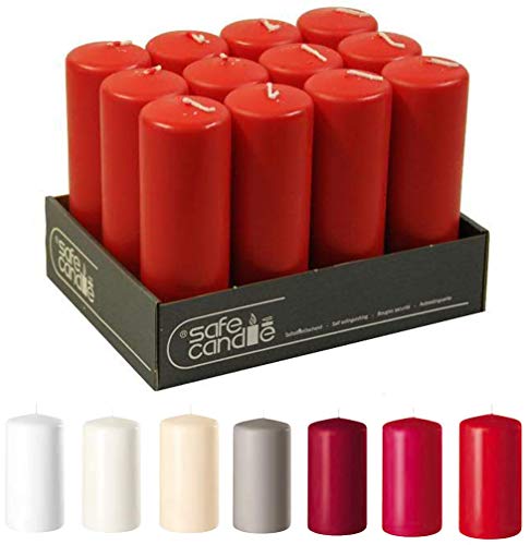 Bougies de cire rubis 15x5cm modèle grand et fin de l'Avent de qualité