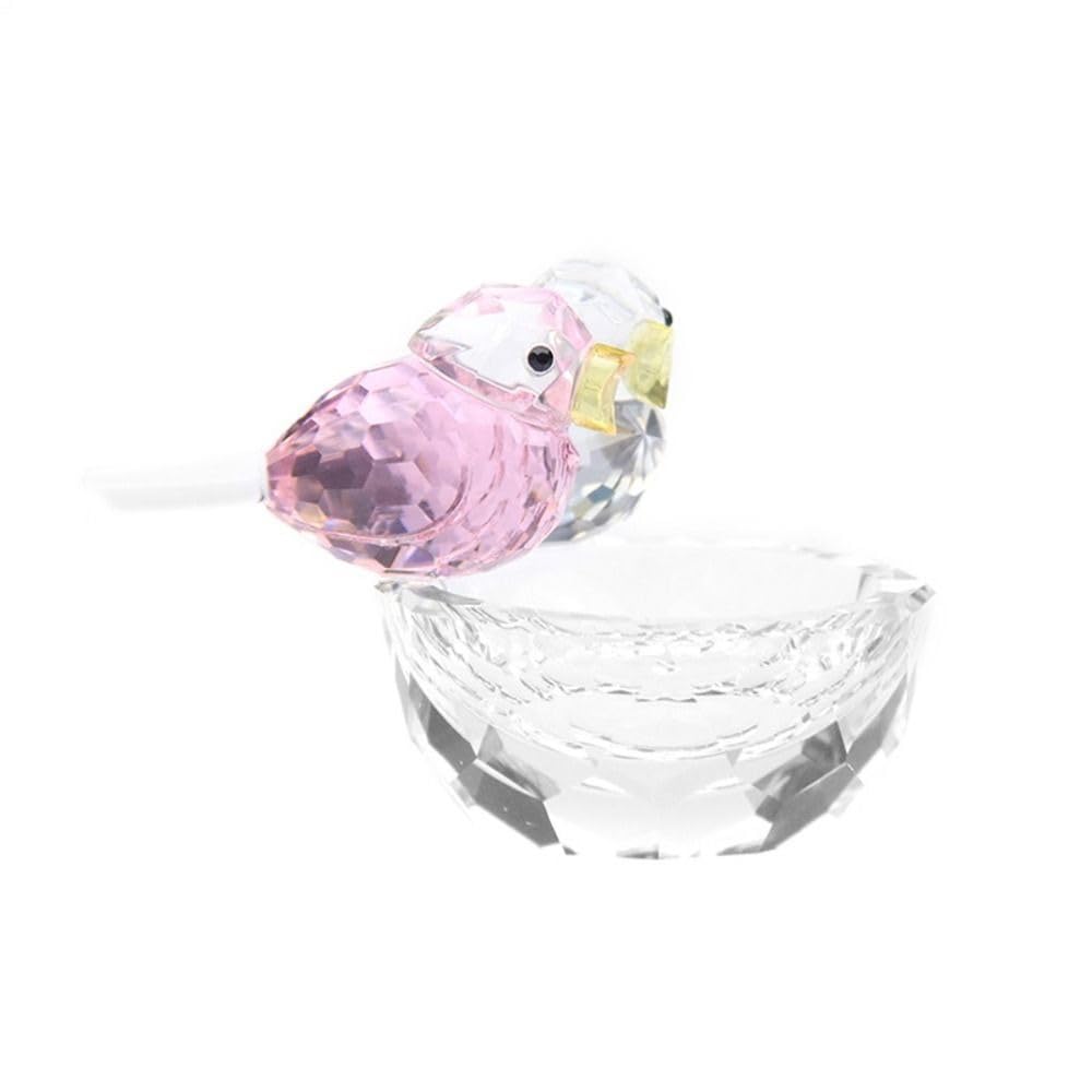 Crystal Swallow Figurine, Clear Glass Bird Ornament, Modern Crystal Bird Jewelry Box for Home Decoration