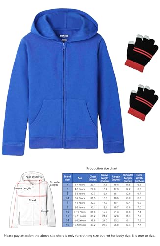 Bienzoe Girls Full Zip Hoodie: Kids Soft Fleece School Uniform Sweatshirt2