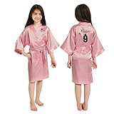 Pretty Girl Robes w Birthday Number for Birthday Girl & Birthday Squad, Personalized Girls Bathrobes