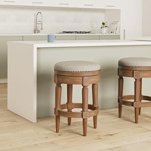 Mavenlanepullman26inchtallbacklessweatheredoakfinishcounterheightupholsteredbarstoolwithsandcolorfabriccushionseat Urban Country Home Decor Maven lane pullman 26 inch tall backless weathered oak finish counter height upholstered barstool with sand color fabric cushion seat urban country home decor