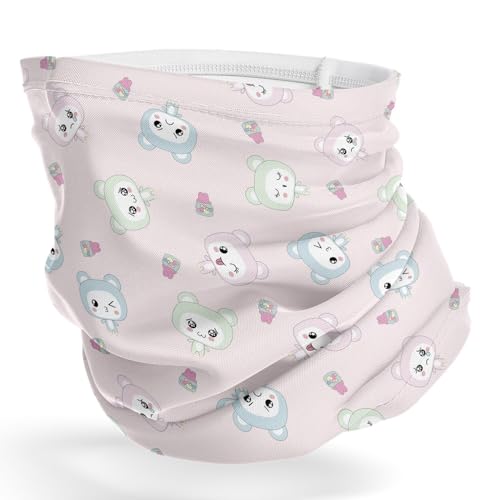 sanacci Neck Gaiter (Cute Polar Bear Pattern) Cooling Breathable Face Mask UV Protection Scarf Hiking Bandana for Men, Women, kids