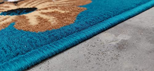 Image of Home Decore Acrylic Carpet for Your Living Room & Drawing Room Aywhere in Your Home (150x210 Blue Colour)- 5x7 Feet