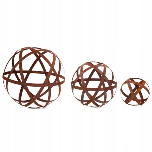 Kapaga Boules de Jardin en Rouille pour l'extérieur décoration de Jardin Vintage rouillée Boules décoratives pour l'extérieur (20x30x40cm)