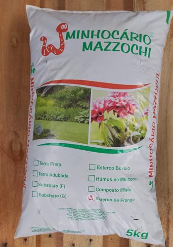 Adubo Orgânico Esterco de Galinha 5kg - Minhocário Mazzochi - Natural, Plantas, Hortas