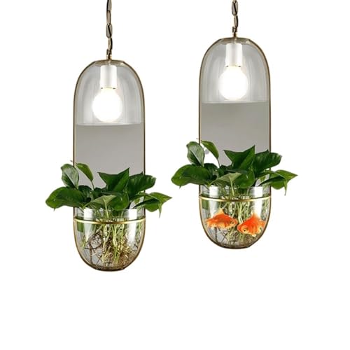Lámparas de araña Lámpara de araña moderna con plantas en macetas Simulación Jardinera Lámpara Colgante for Isla de Cocina Salón Comedor Oficina Dormitorio Iluminación Decoración ( Size : 2pcs )