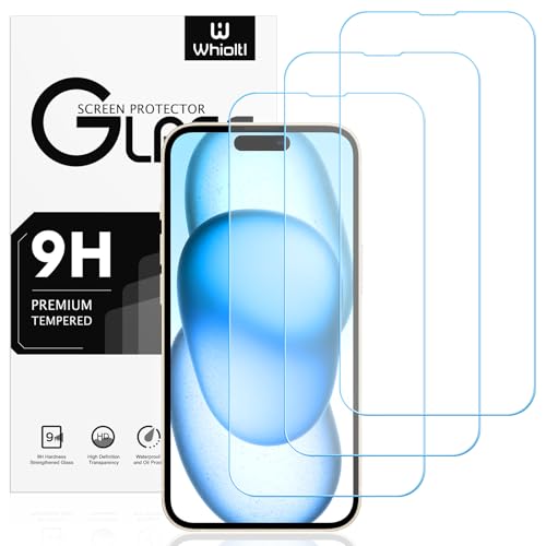 Whioltl 3 Pack Screen Protector for iPhone 15 Plus, iPhone 15 Pro Max & iPhone 16 Plus, HD Clear Tempered Glass Film, Bubble Free, Anti-Scratch, High Transparency, Anti-fingerprint, 6.7"