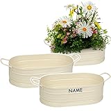 hochwertiger & wetterfester __ großer Blumentopf / Pflanzkübel / Pflanzschale ____ OVAL ___ mit HENKEL Griffen ____ Farbe: 