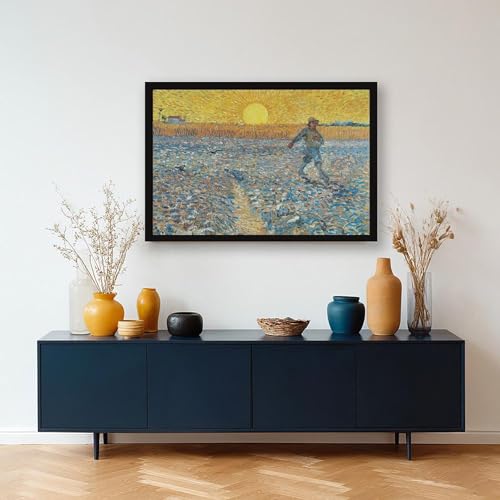 Impression sur toile Van Gogh Le semeur au coucher du soleil 61x91 cm