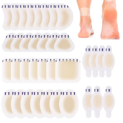 JYNVO Confezione da 35 cerotti per vesciche, cerotti in gel idrocolloide, cerotti in 5 misure, cerotti invisibili in gel idrocolloide per la prevenzione e la cura delle vesciche