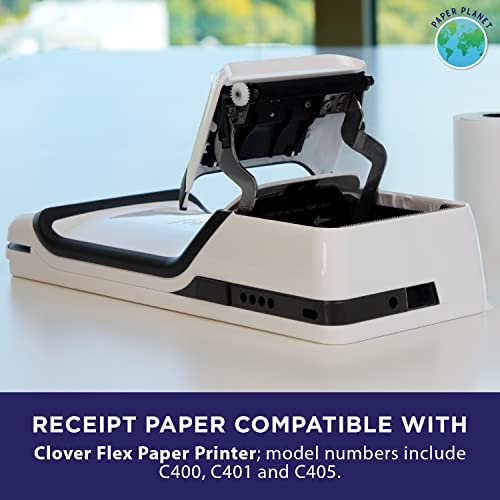 Thermal Paper For Clover Pos (Clover Flex Thermal Printer) By Paper Planet | Credit Card Receipt Paper For Clover Flex C400 C401 C405 | 10 Rolls #TOP2