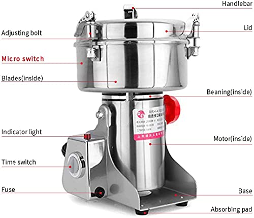 Rrh 3000G Stainless Steel Grain Grinder Mill Powder Machine Swing Type Commercial Electric Grain Mill Grinder For Herb Food Grade #TOP3