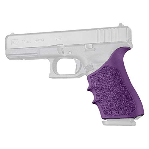 Hogue HandAll Beavertail Rubber Grip Sleeve for Glock 17, 17L, 17MOS, 18, 19X, 22, 24, 31, 34, 34MOS, 35, 45 (Gen 1, 2 & 5), Purple - 17026