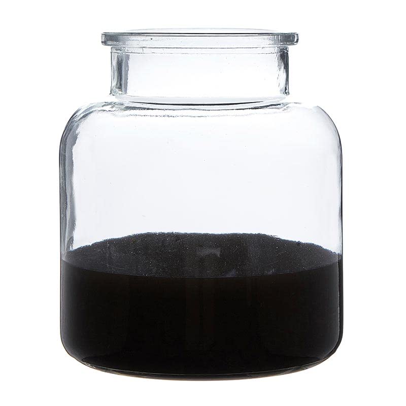 Santa Barbara Design Studio TableSugar Collection-Modern Style Dipped Base Glass Vase, 6.5 x 5.5-Inch, Black