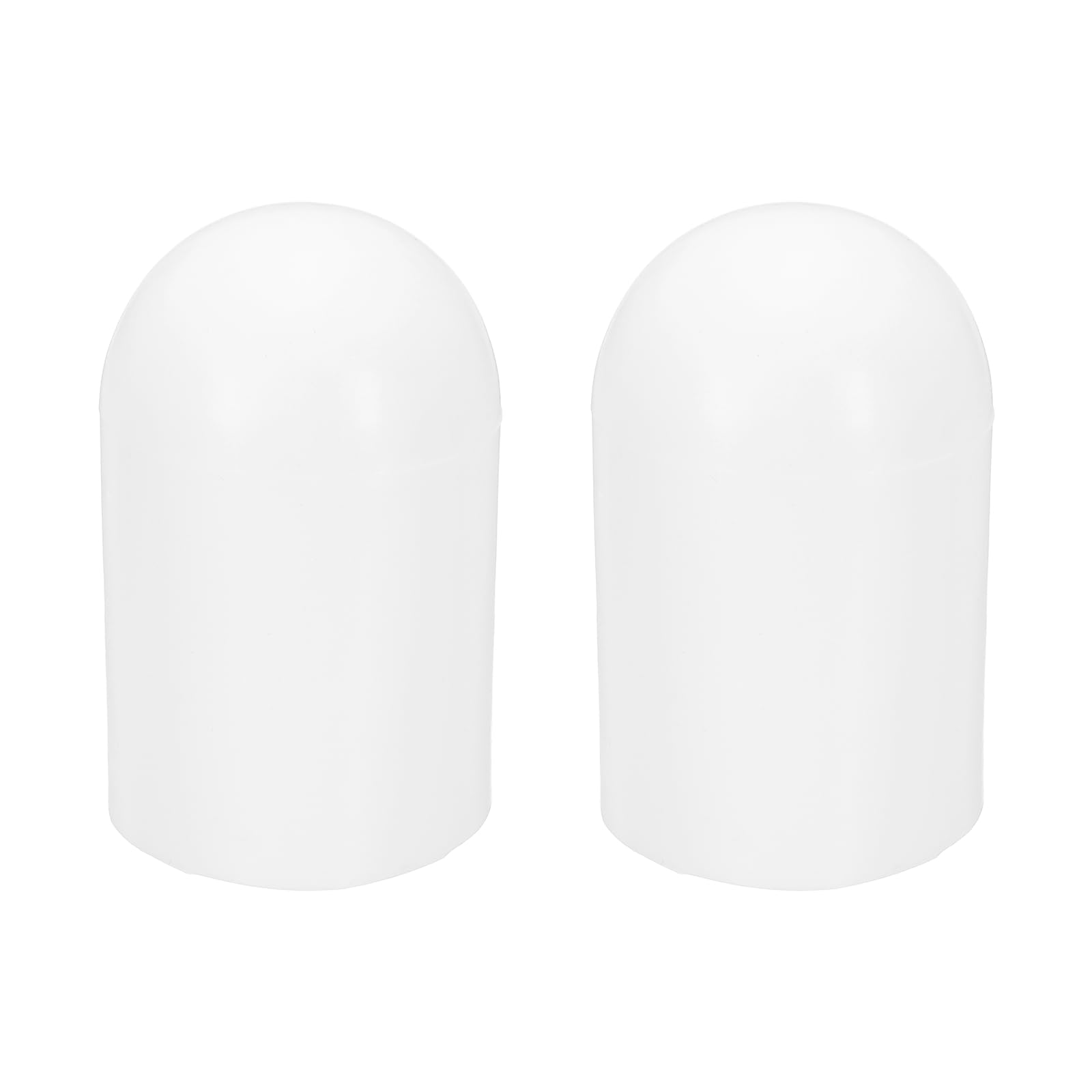 sourcing map 2 Pcs Flashlight Diffuser Caps, 44.5mm ID x 74mm Height Flexible Silicone End Caps, Screw Thread Protector Covers for 46-49mm Torch LED Lights Furniture Tubing Bolt, White