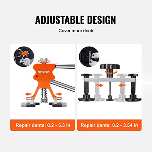 Vevor 107 Pcs Dent Removal Kit, Paintless Dent Repair Kit With Golden Lifter, Bridge Puller, Slide Hammer Dent Puller, Suction Cup Dent Puller For Auto Body Dents, Hail Damage, Door Ding #TOP3