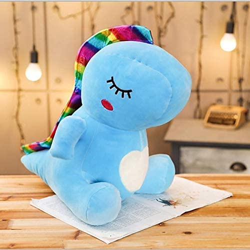 JYSMFF 40-60cm Super Beautiful Dinosaur Plush Puppet Stuffed Dino Toy Kids Huggabe Animal Dragon Plush Cushion Cartoon Gift for Kids 60cm Pink (Color : Blue, Size : 40cm)