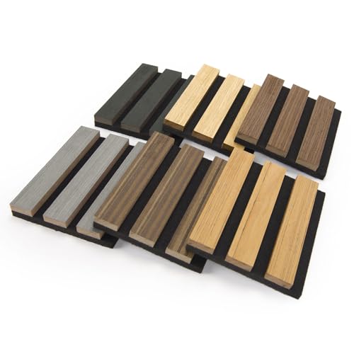 Image of Art3d 6 x 4.7 in Soundproof Wood Texture Wall Panel, Sample Pack - 6 Colors