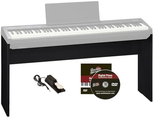 Roland KSC-70 Electronic Keyboard Stand for FP-30 Bundle with Sustain Pedal and Austin Bazaar Instructional DVD