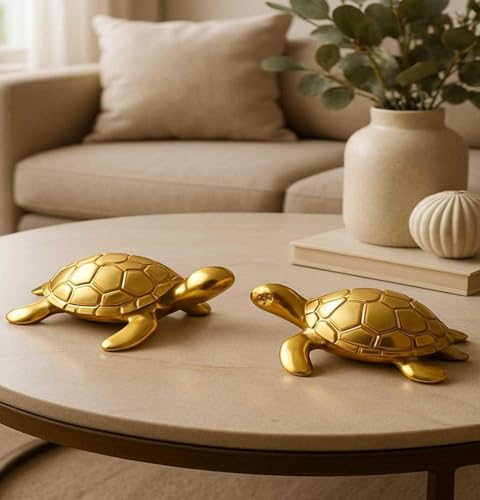 Image of Chocozone Pack of 2 Tortoise Showpiece for Good Luck Vastu Feng Shui Items for Home Decor Figurines Decorative Items for Home Showpieces for Living Room