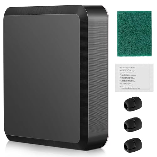 Saillong Transducer Mounting Plate Kit, 25mm Transducer Mount with Adhesive, Adhesive Mounting with Scouring Pads Cleaning Wipes, No Drill Sensor Mount (Black,6.5 x 4.7 Inch)