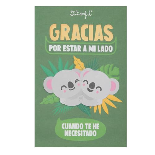 Mr. Wonderful - Postal - Obrigado por estar ao meu lado quando precisar de si - cartão postal com mensagem de agradecimento - Inclui sobre