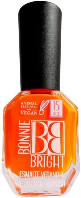 Bonnie Bright Esmalte Uñas Vegano Triton 12 ml | Tono Naranja Neón | Pintauñas Natural 15-free Certificación PETA | Sin necesidad de base | Apto para Alérgicos y Pacientes Oncológicos