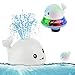 Juguetes Baño para Bebés,Juguetes de Baño 2 en 1 Juguete Eléctrico de Inducción de Ballena Con Rociar de Agua UFO Space-car y linterna Juguetes Divertidos Ideal para niños y niñas de 3 años o más