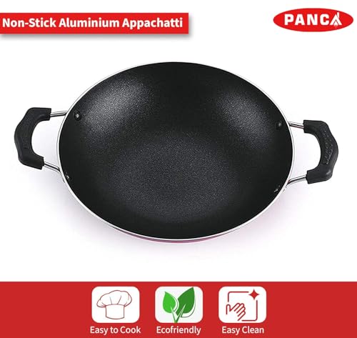 PANCA Non-Stick Deep Appachetty with Lid, 20 cm Black | Scratch-Resistant Appam Kadai for Paniyaram, Uttapam & Frying | Induction & Gas Compatible... - Image 5
