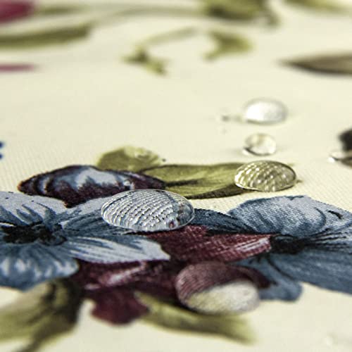 Tablecloth Waterproof Natural Fabric 100% Cotton With Teflon Coated Colorful Flowers And Birds Kolibri (54In X 110In (137X280Cm)) #TOP2