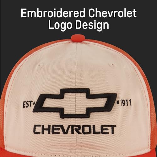 Image of Chevrolet Truck Hat, Multi, One Size | Logo Mesh Adjustable Snapback Baseball Cap with Curved Brim