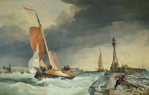 Pintura sobre lienzo barco Zuider Zee para decorar salones elegantes y despachos clasicos