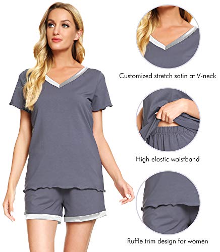 Image of WiWi Viscose from Bamboo Pajamas Set for Women Super Soft Short Sleeve Cooling Summer Plus Size Pjs Sets Sleepwear S-4X