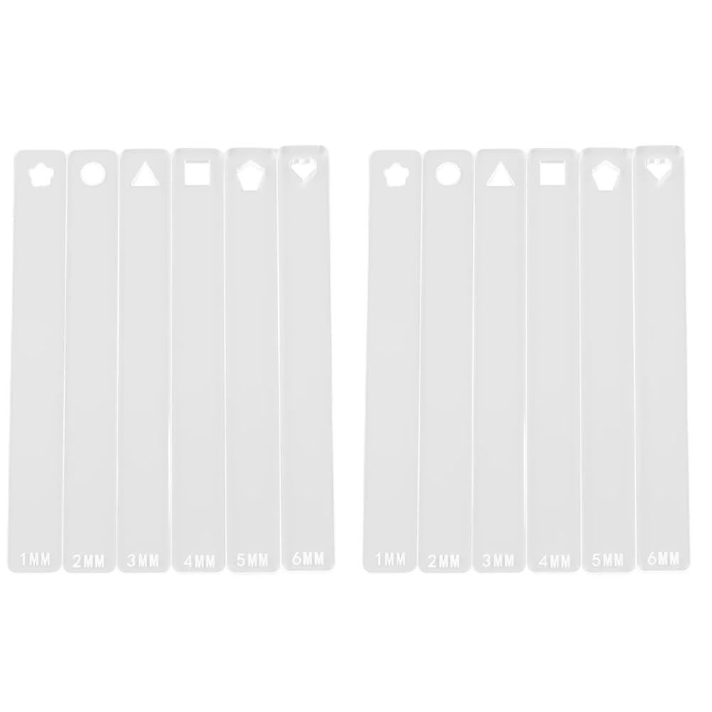 Hndhbfgrt For Jewelry Making, Polymer Clay Pottery Tool- Acrylic Clay Depth Guide(12 Pieces, 6 Sizes)