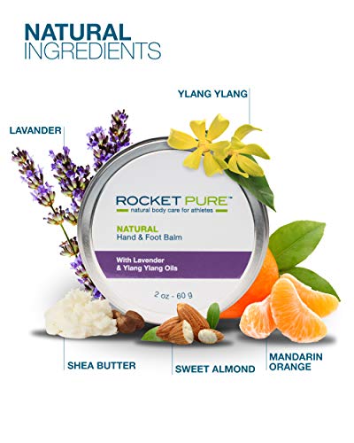 Natural Hand and Foot Balm for Athletes with Lavender and Ylang Ylang. for Dry Cracked, Damaged Heels from Running, Hiking. Moisturize Dry, Chapped Hands from Climbing, Lifting and Other Sports.