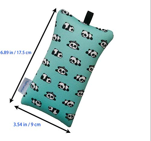 Image of Neoprene Neck Phone Sleeve Bag Pouch w / Clip (Panda Pattern Turquoise)