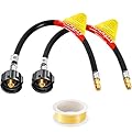 GasSaf 18 inch RV Propane Hose, 1/4" Inverted Camper Propane Hose Connect to 2-Stage Auto Changeover Regulator for RVs, Campers & Trailers (2 pcs)