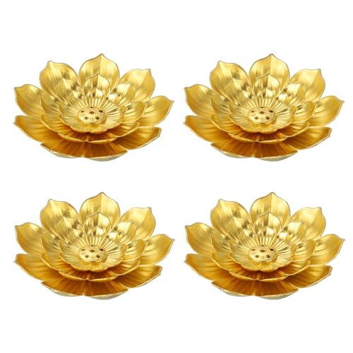 Brûleur d'encens pour yoga et méditation support en laiton doré multi-trous - 2