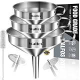 Stainless Steel Funnel, Walfos 3 Pack Kitchen...