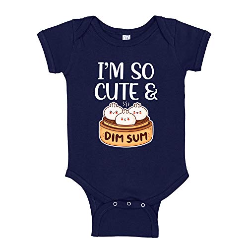 I'm So Cute and Dim Sum Dumpling Baby Bodysuit One Piece or Toddler Shirt Funny Chinese Food Pun Baby Clothes