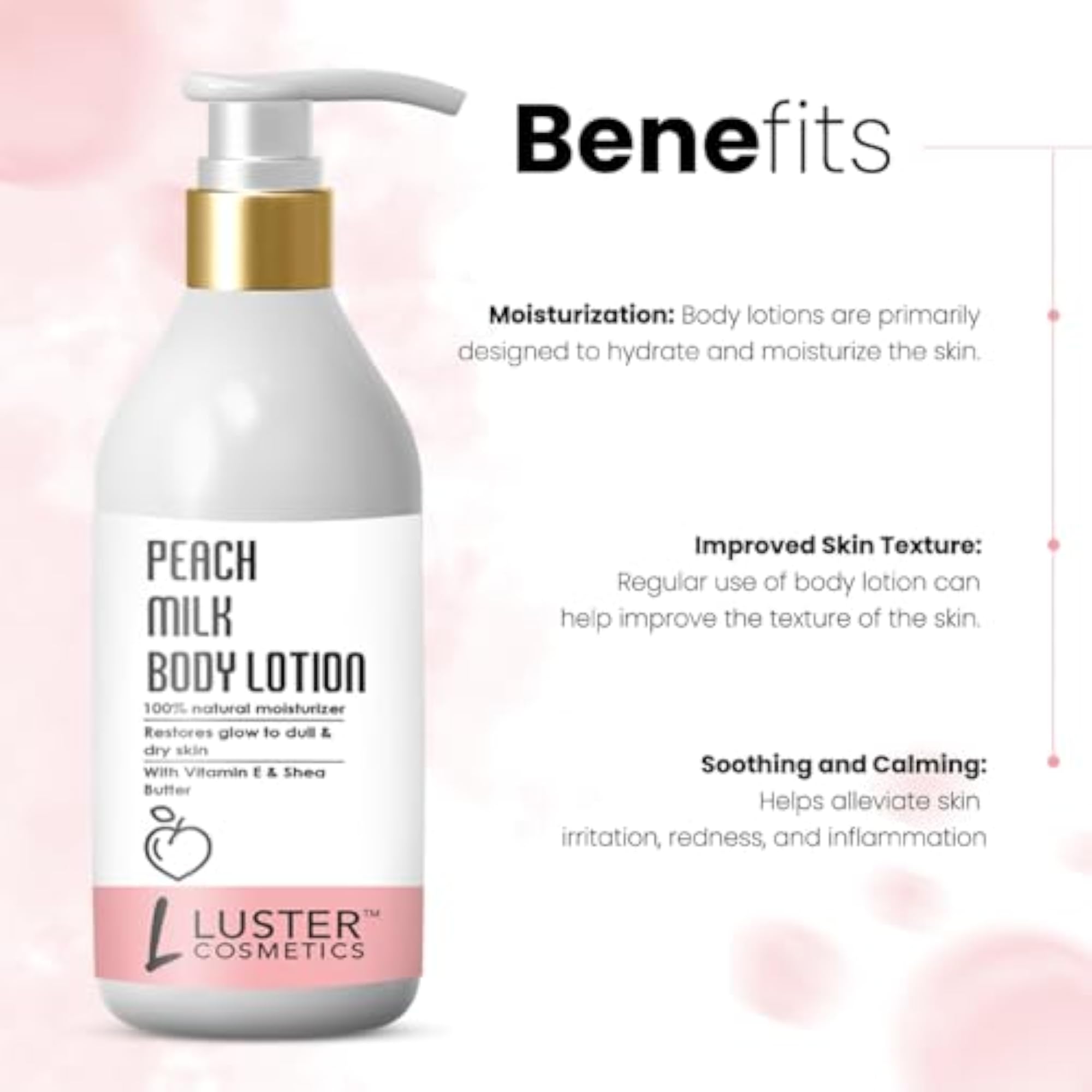 Peach Milk Body Lotion with Vitamin E & Shea Butter