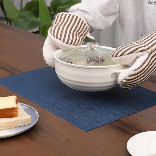 Myir Tovagliette Americana Plastica Lavabili, Set di 6 Tovagliette Non-scivolose Resistenti al calore, Tovaglietta Americane per Tavolo da Cucina 30X43.5cm(Blu Scuro) - immagine 4