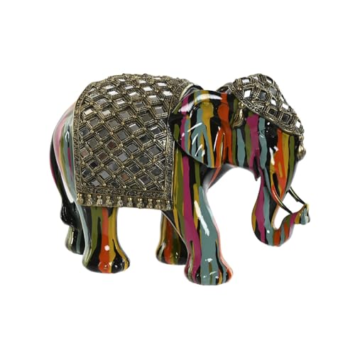 Éléphant résine multicolore 31x14x22 cm pour raviver un meuble terne - 2