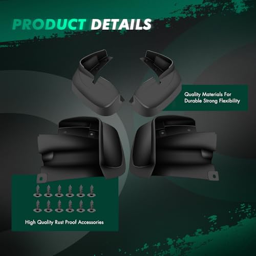 Image of SCITOO Set of 03RSA1306ABK 4PCS Universal mud Flaps for 2006-2011 for Honda Civic Front & Rear mud Flaps Splash Guard Set